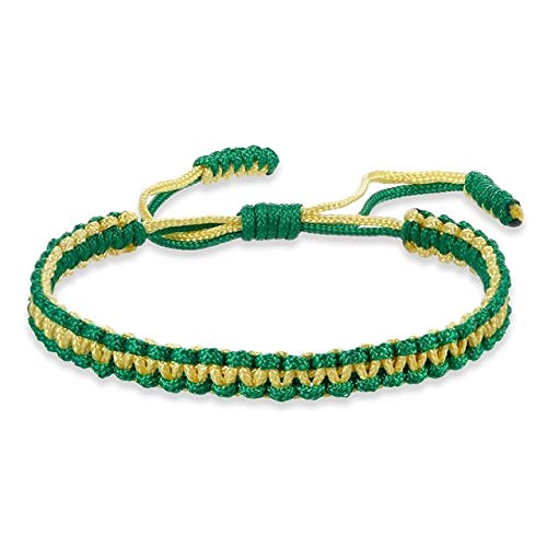 23 Farben tibetische buddhistische Liebe Glücksbringer tibetische Armbänder Armreifen für Frauen Männer Handgemachte Knoten Seil Makramee Armband Grün gelb von DJMJHG