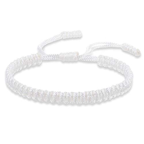 23 Farben tibetische buddhistische Liebe Glücksbringer tibetische Armbänder Armreifen für Frauen Männer handgefertigte Knoten Seil Makramee Armband weiß von DJMJHG