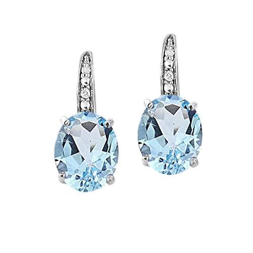 925 Silber Mode Oval Blue Clip Ohrringe Frauen Citrin Amethyst Ohrring Fine Jewelry Party Hochzeit Valentinstag Geschenke A. von DJMJHG