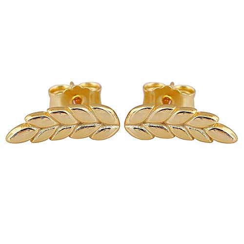 Authentischer 925er Sterling Silber Ohrring Golden Curved Grains Ohr aus Weizen Ohrstecker Ohrring für Frauen Hochzeitsgeschenk Schmuck 1 von DJMJHG