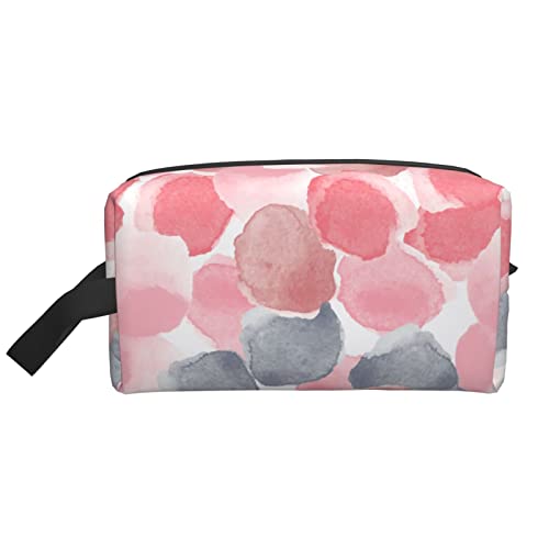 Abstrakte Aquarell-Make-up-Tasche, Reise-Toilettenartikel, Make-up-Organizer, große Kapazität, tragbare Reise-Kosmetiktaschen für Frauen und Mädchen von DJNGN