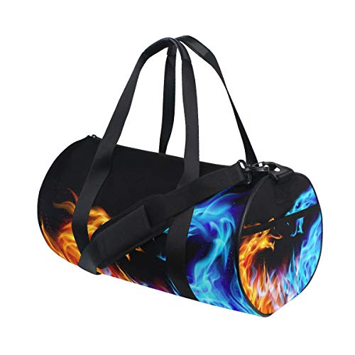 Abstrakte Blaue Fiery Dragon Gym Duffel Bag Canvas Reise Weekender Gepäck Handtasche für Männer Frauen Sport und Übernachtung Abstrakte Blaue Fiery Dragon Gym Duffel Bag Canvas Reise Weekender Gepäck Handtasche für Männer Frauen Sport und Übernachtung von DJNGN