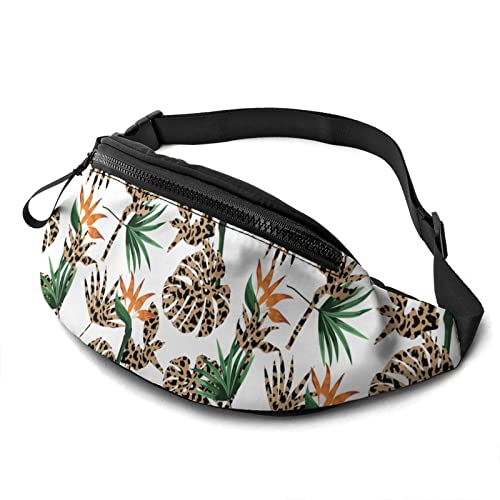 Animal Skin Leopard Leaves Bauchtasche für Männer und Frauen, Crossbody-Gürteltasche, Gürteltasche für Reisen, Wandern, Laufen, Wandern, Radfahren Animal Skin Leopard Leaves Bauchtasche für Männer und Frauen, Crossbody-Gürteltasche, Gürteltasche für Reisen, Wandern, Laufen, Wandern, Radfahren von DJNGN