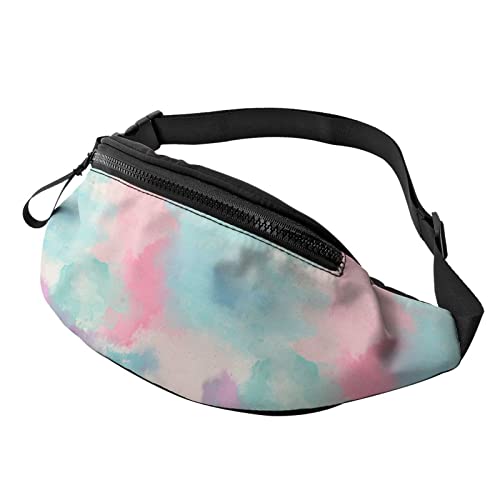 Aquarell Wolken Bauchtasche für Männer und Frauen, Verstellbarer Gürtel, Hüfttasche, Mode, Hüfte, Gürteltasche für Outdoor, Laufen, Training, Reisen, Wandern von DJNGN