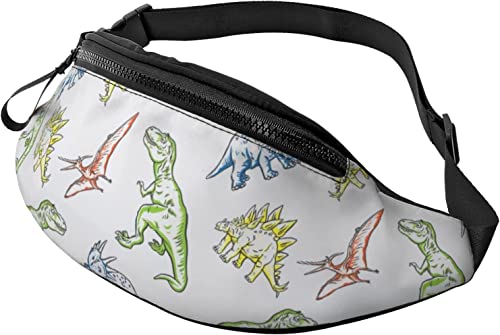 Artoon Dinosaurier Lässige Gürteltasche für Männer und Frauen, Verstellbarer Gürtel, Gürteltasche für Reisen, Wandern, Radfahren, Laufen, Festival, Rave von DJNGN
