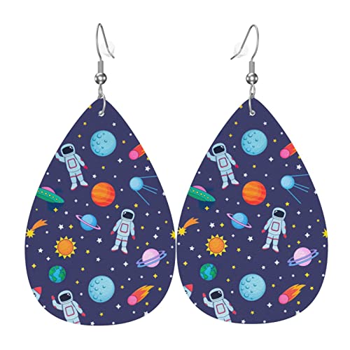 Astronauten-Weltraum-Lederohrringe für Frauen, baumelnde Ohrringe, Tropfen-Anhänger mit Haken, Geschenke für erwachsene Mädchen Astronauten-Weltraum-Lederohrringe für Frauen, baumelnde Ohrringe, Tropfen-Anhänger mit Haken, Geschenke für erwachsene Mädchen von DJNGN