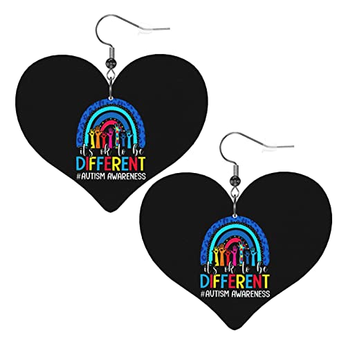 Autismus Bewusstsein Leder Ohrringe für Frauen baumeln Ohrring Tropfen Anhänger mit Haken Geschenke für Erwachsene Mädchen von DJNGN