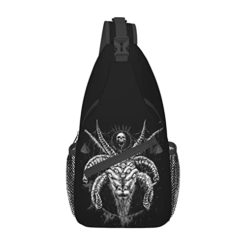 Baphomet Satan Ziegen-Sling-Rucksack, Reise-Crossbody, lässig, Brust-Umhängetasche, modische Gürteltasche von DJNGN