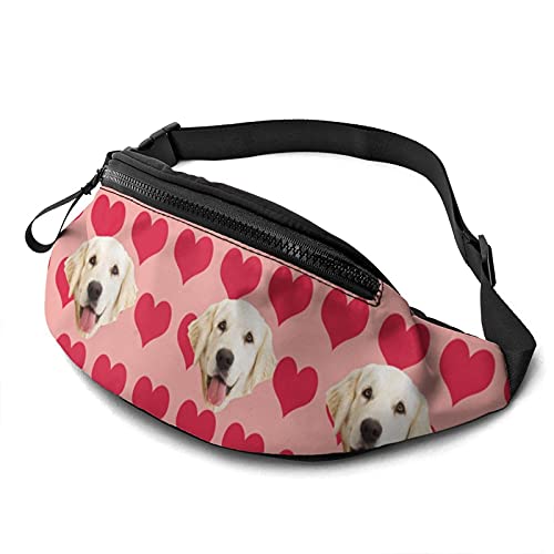 Bauchtasche für Damen Herren Kleine Hüfttasche Schlanke Gürteltasche Pflegender Hundekopf zum Laufen Reisen Wandern Wandern Leichte Crossbody-Brusttasche von DJNGN