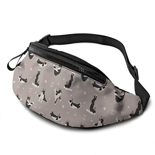 Bauchtasche für Männer Frauen, Yoga Hunde Posen Hüfttasche Tasche mit Gürtel Verstellbare Umhängetasche Crossbody Umhängetasche Brusttasche für Reisen Wandern Radfahren Laufen von DJNGN