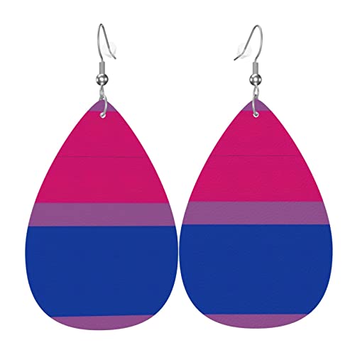 Bisexuelle Pride Flagge Lederohrringe für Frauen baumeln Ohrring Tropfen Anhänger mit Haken Geschenke für Erwachsene Mädchen Bisexuelle Pride Flagge Lederohrringe für Frauen baumeln Ohrring Tropfen Anhänger mit Haken Geschenke für Erwachsene Mädchen von DJNGN
