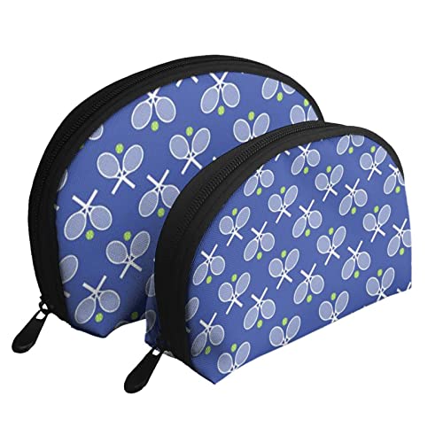 Blaue Tennisschläger-Kosmetiktasche, Reise-Clutch-Tasche für Frauen und Mädchen von DJNGN