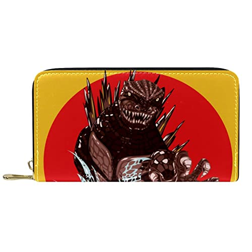 DJNGN Brieftasche Leder Leder Reißverschluss Lange Geldbörse Dinosaurier von DJNGN