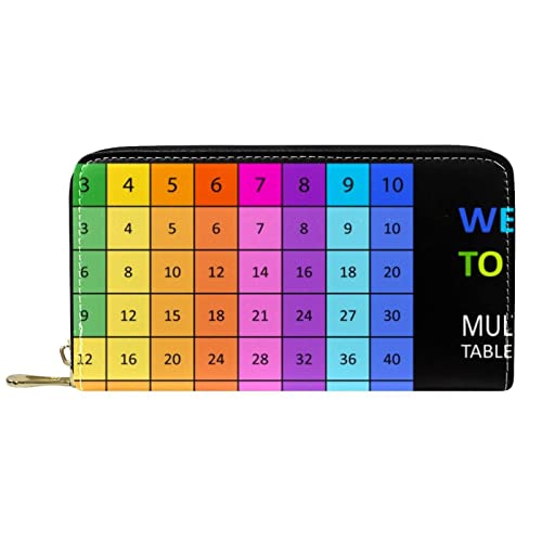 DJNGN Brieftasche Leder Leder Reißverschluss Lange Geldbörse Einmaleins von DJNGN