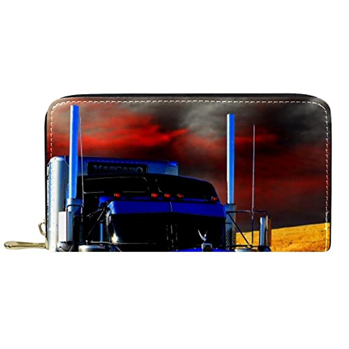 DJNGN Brieftasche Leder Leder Reißverschluss Lange Geldbörse Transportwagen von DJNGN