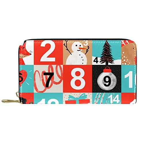 DJNGN Brieftasche aus Leder mit langem Reißverschluss aus Leder Zahlen Hintergrund von DJNGN