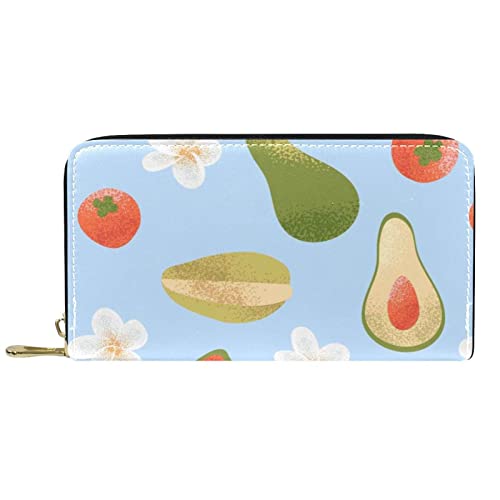 Brieftasche für Damen, Clutch, Geldbörsen für Damen, Kartenhalter, Organizer, Leder, Reißverschluss, Geldbörse mit Obstmuster von DJNGN