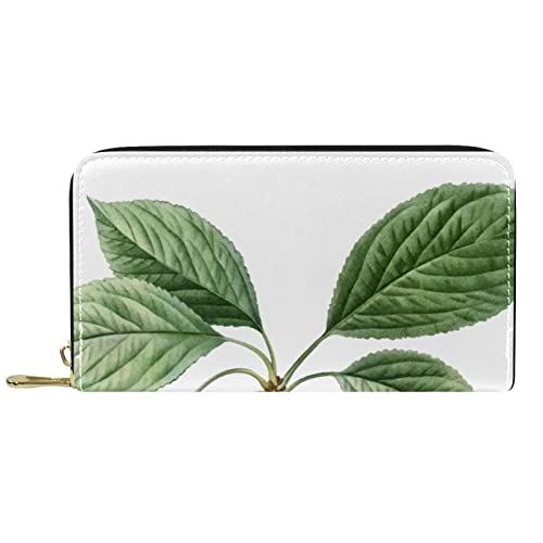 Brieftasche für Damen, Clutch, Geldbörsen für Damen, Kartenhalter, Organizer, Leder, Reißverschluss, Kirschbaumzweig von DJNGN