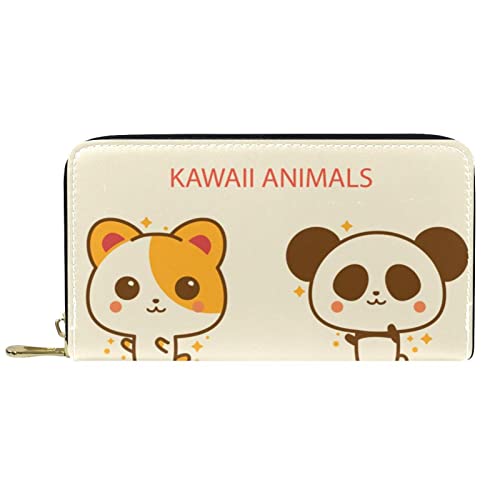 Brieftasche für Damen Clutch Geldbörsen für Damen Kartenhalter Organizer Leder Geldbörse mit Reißverschluss Kavaii Animals Collection von DJNGN