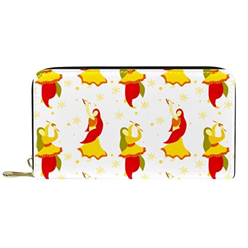 Brieftasche für Frauen Clutch Geldbörsen für Frauen Kartenhalter Organizer Leder Reißverschluss Geldbörse Bollywood Dance von DJNGN