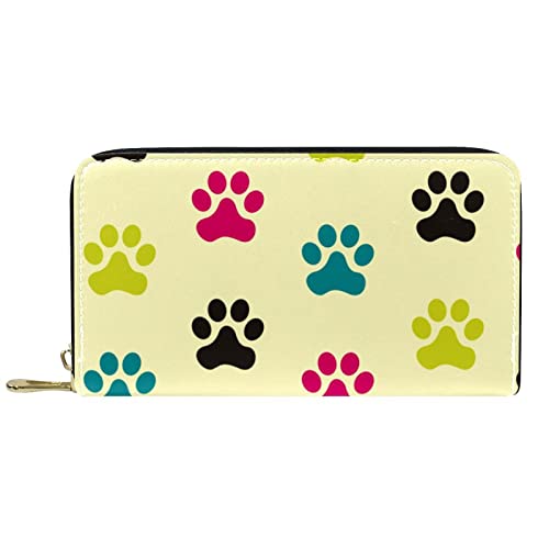 Brieftasche für Frauen Clutch Geldbörsen für Frauen Kartenhalter Organizer Leder Reißverschluss Geldbörse Paw Dog von DJNGN