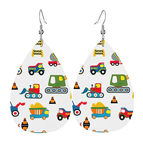 Bunte Auto-Leder-Ohrringe für Frauen, baumelnder Ohrring, Tropfen-Anhänger mit Haken, Geschenke für erwachsene Mädchen von DJNGN