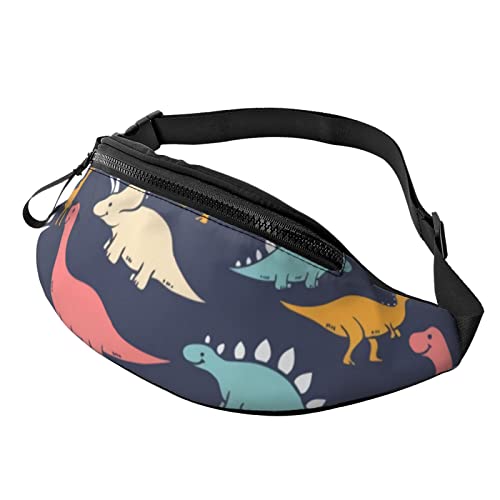 Bunte Dinosaurier Casual Fanny Hüfttasche für Männer Frauen Verstellbarer Gürtel Hüfttasche für Reisen Wandern Radfahren Laufen Festival Rave von DJNGN