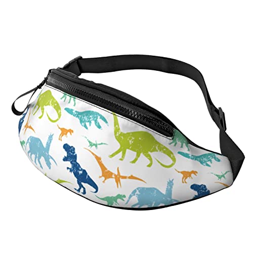 Bunte Dinosaurier Casual Fanny Hüfttasche für Männer Frauen Verstellbarer Gürtel Hüfttasche für Reisen Wandern Radfahren Laufen Festival Rave Bunte Dinosaurier Casual Fanny Hüfttasche für Männer Frauen Verstellbarer Gürtel Hüfttasche für Reisen Wandern Radfahren Laufen Festival Rave von DJNGN