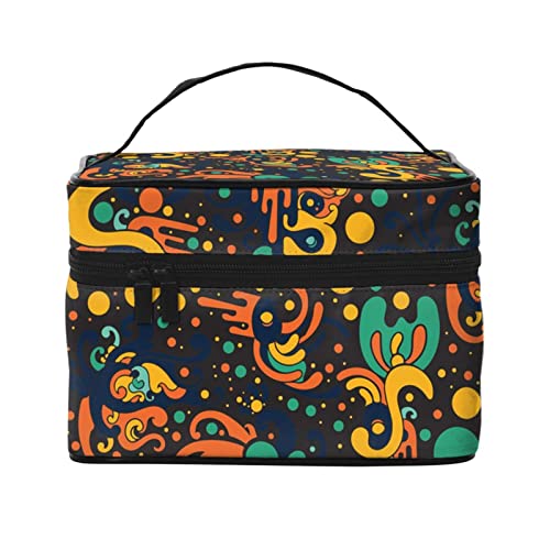 Bunte Graffiti1 Make-up-Tasche, Reise-Kosmetiktasche für Frauen und Mädchen, große Make-up-Organizer-Tasche, tragbare Kulturtasche, Reiseutensilien von DJNGN