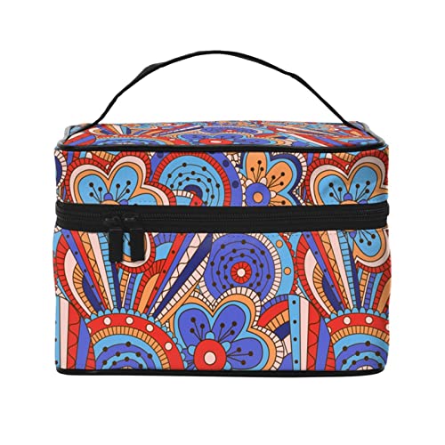 Make-up-Tasche mit Buntem Blumenmuster, Reise-Kosmetiktasche für Frauen und Mädchen, große Make-up-Organizer-Tasche, tragbare Kulturtasche, Reiseutensilien von DJNGN