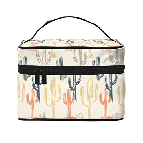 Kaktus-Reise-Kosmetiktasche für Frauen und Mädchen, großer Make-up-Organizer, tragbare Toilettenartikel von DJNGN