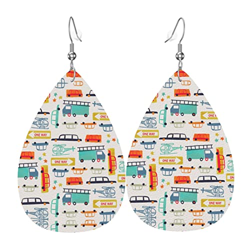 Cartoon Auto Flugzeug Leder Ohrringe Für Frauen Baumeln Ohrring Tropfen Anhänger Mit Haken Geschenke Für Erwachsene Mädchen von DJNGN