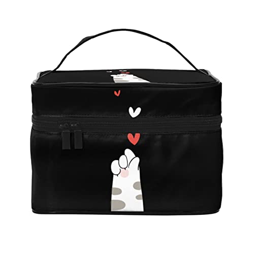 Reise-Kosmetiktasche mit Katzenkrallen-Motiv, Schwarz, für Damen und Mädchen, großer Make-up-Organizer, tragbare Toilettenartikel von DJNGN