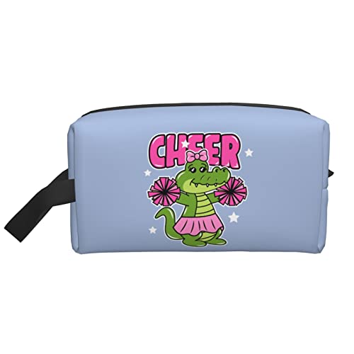 Cheer The Crocodile Light Blue Make-up-Tasche, Reise-Toilettenartikel, Make-up-Organizer, große Kapazität, tragbare Reise-Kosmetiktaschen für Frauen und Mädchen von DJNGN