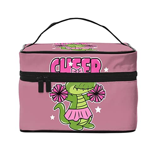 Cheer The Crocodile Pink Make-up-Tasche Kulturtasche für Frauen Kosmetiktasche Reise-Kulturtasche Make-up-Reisetasche Make-up-Organizer Große Make-up-Tasche von DJNGN