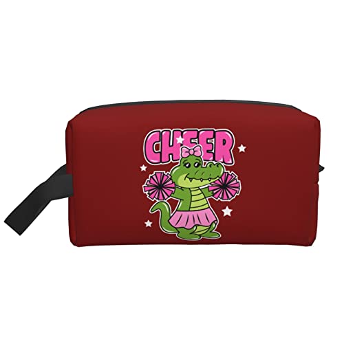 Cheer The Crocodile Red Make-up-Tasche, Reise-Toilettenartikel, Make-up-Organizer, große Kapazität, tragbare Reise-Kosmetiktaschen für Frauen und Mädchen von DJNGN