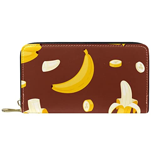 DJNGN Brieftasche Leder Leder Reißverschluss Lange Geldbörse Banane von DJNGN