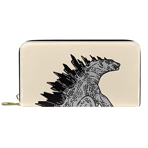 DJNGN Brieftasche Leder Leder Reißverschluss Lange Geldbörse Dinosaurier von DJNGN