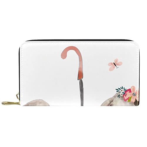 DJNGN Brieftasche Leder Leder Reißverschluss Lange Geldbörse Hase Tier von DJNGN