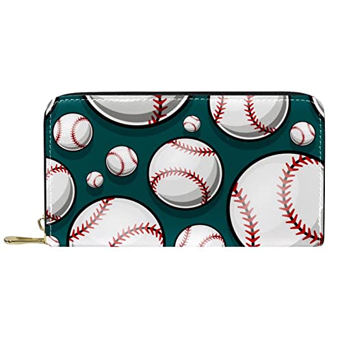 DJNGN Brieftasche Leder Leder Reißverschluss Lange Geldbörse Kugelmuster von DJNGN