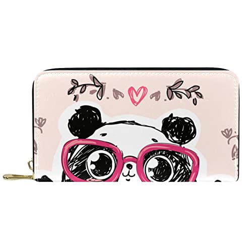 DJNGN Brieftasche Leder Leder Reißverschluss Lange Geldbörse Niedliche Cartoon-Panda-Brille DJNGN Brieftasche Leder Leder Reißverschluss Lange Geldbörse Niedliche Cartoon-Panda-Brille von DJNGN