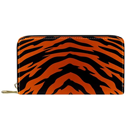 DJNGN Brieftasche Leder Leder Reißverschluss Lange Geldbörse Tigerstreifen von DJNGN