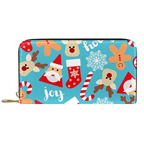 DJNGN Brieftasche Leder Leder Reißverschluss Lange Geldbörse Weihnachten von DJNGN