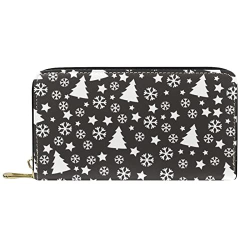 DJNGN Brieftasche Leder Leder Reißverschluss Lange Geldbörse Weihnachten von DJNGN