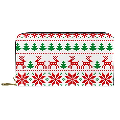 DJNGN Brieftasche Leder Leder Reißverschluss Lange Geldbörse Weihnachten von DJNGN