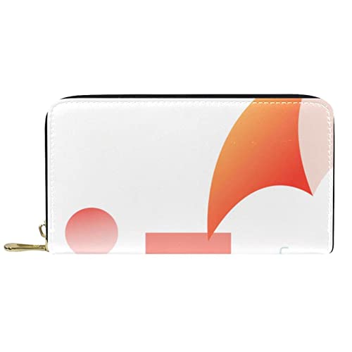 DJNGN Brieftasche aus Leder mit langem Reißverschluss aus Leder mit Sonnenuntergangsmuster von DJNGN