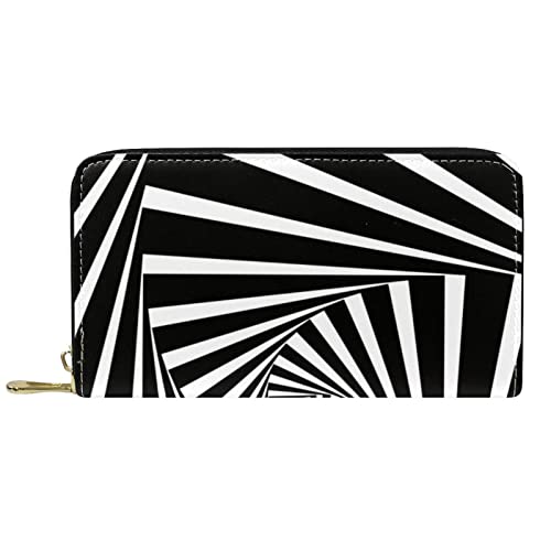 DJNGN Brieftasche für Frauen Clutch Geldbörsen für Frauen Kartenhalter Organizer Leder Geldbörse mit Reißverschluss Schwarz und Weiß von DJNGN