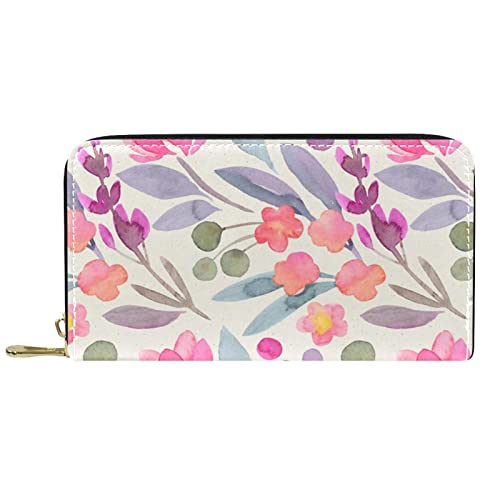 DJNGN Brieftasche für Frauen Clutch Geldbörsen für Frauen Kartenhalter Organizer Leder Reißverschluss Geldbörse Blumen von DJNGN