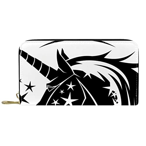 DJNGN Brieftasche für Frauen Clutch Geldbörsen für Frauen Kartenhalter Organizer Leder Reißverschluss Geldbörse Einhorn Tattoo von DJNGN