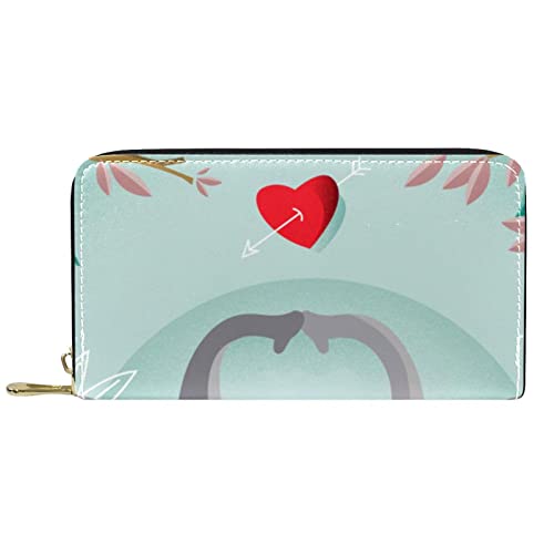 DJNGN Brieftasche für Frauen Clutch Geldbörsen für Frauen Kartenhalter Organizer Leder Reißverschluss Geldbörse Elefant Hintergrund von DJNGN